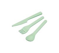 KitchenCraft Natural Elements Cutlery Set 3pcs - Knife, Fork & Spoon Green Eco-Friendly Recycled Plastic