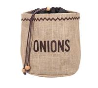 Natural Elements Onion Bag with Blackout Lining, Fabric, Jute, Brown, 20 x 20 cm