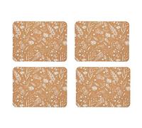 Natural Elements KitchenCraft Set of 4 Cork Placemats, Biodegradable Wooden Table Mats, 21.5 x 29cm