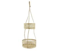 KitchenCraft Natural Elements Two-Tier Natural Seagrass Hanging Planter, 29.5 inches