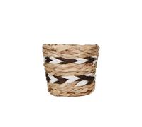 KitchenCraft Natural Woven Striped Indoor Plant Pot, Water Hyacinth Planter in Beige Kitchencraft Beige