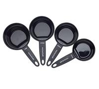KitchenCraft Nesting Magnetic Set of 4 Measuring Cups, Measure Dry/Wet Ingredients for Cooking and Baking - Black
