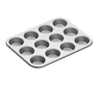 KitchenCraft Non-Stick 12-Cup Muffin Tray, 35 x 27 cm (14" x 1.5"), Silver
