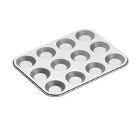 KitchenCraft Non-Stick 12-Cup Shallow Muffin Tin / Mince Pie Tray, 31.5 x 24 cm (12.5" x 9.5"), Silver