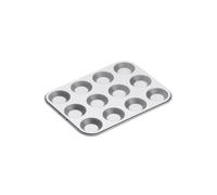 KitchenCraft Non-Stick 12-Cup Shallow Muffin Tin / Mince Pie Tray, 31.5 x 24 cm (12.5" x 9.5"), Silver