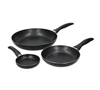 KitchenCraft Non Stick Frying Pan Set, Aluminium Frying Pans, Black, Set of 3 (28cm, 2cm & 12cm)
