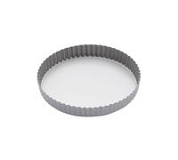 KitchenCraft Non-Stick Round Fluted Flan Tin/Quiche Pan with Loose Base, 25 cm (1"), Silver