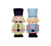 KitchenCraft Nutcracker Collection Ceramic Salt and Pepper Set, 2 Pieces, Gift Boxed, Mixed