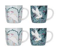 Lots Of Mugs & Kisses Tea Exotic Crane Set Of 4 Coffee Barrel Cups