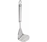 KitchenCraft Oval Handled Professional Stainless Steel Masher, Kitchen Utensil Ideal for Mashing Root Vegetables and Avocados, Dishwasher Safe, 26cm