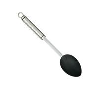 KitchenCraft Oval Handled Stainless Steel Cooking Spoon, Heat Resistant Cooking Kitchen Utensil, Ideal for Stirring Soups, Sauces or Stews, Spoon for Non-Stick Cookware, Dishwasher Safe, 33cm