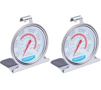 KitchenCraft Oven Thermometer, Stainless Steel Over Thermometer for Fan Oven and Gas Oven, 6.5 x 8 cm, Silver (Pack of 2)