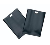 KitchenCraft Pack of 2 Reusable Toaster Bags with Non Stick Coating, Plastic, Black, 20.5 x 14.5 cm