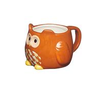 KitchenCraft Painted Ceramic Novelty Owl Mug, 45 ml (16 fl oz) - Brown