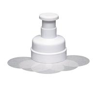 KitchenCraft Plastic Beef Burger Press / Fish Cake Maker with 100 Wax Discs, White