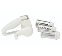 KitchenCraft Multi-Purpose Rotary Cheese Grater with 3 Interchangeable Blades, White