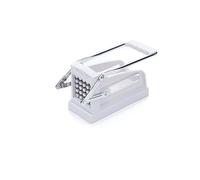 KitchenCraft Potato Chipper, White Plastic and Stainless Steel Chip Cutter | Homemade French Fry Cutter, Suitable for Firm Fruits or Vegetables, 2 Chip Cutter Blades Included, Suction Base, Smooth Lever
