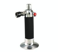 KitchenCraft Refillable Cook’s Blow Torch with Adjustable flame, 9 x 16.5 cm, KitchenCraft's 12 month guarantee, Black and Silver