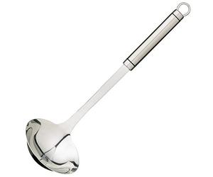 KitchenCraft Professional Stainless Steel Large Ladle, Deep Gravy Spoon, Oval Handled Small Soup Serving Spoon, Metal Kitchen Utensil, Dishwasher Safe, 33cm