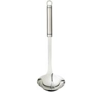 KitchenCraft Professional Stainless Steel Large Ladle, Deep Gravy Spoon, Oval Handled Small Soup Serving Spoon, Metal Kitchen Utensil, Dishwasher Safe, 33cm