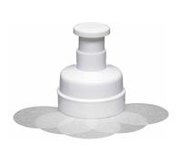KitchenCraft Quarter Pounder Burger Press with 100 Wax Discs in Gift Box, Plastic, White, 11.5 x 11.5 x 13.5 cm
