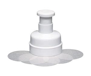 KitchenCraft Quarter Pounder Burger Press with 1 Wax Discs in Gift Box, Plastic, White, 11.5 x 11.5 x 13.5 cm