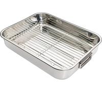 KitchenCraft Roasting Tin with Rack, Stainless Steel Roasting Tin, Large, 43 ...
