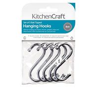 KitchenCraft S Hooks, Chrome Plated Metal, Medium (8 cm), Pack of 5