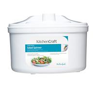 KitchenCraft Salad Spinner and Dresser, BPA Free Plastic, Medium, 22.5 cm, White