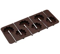 KitchenCraft SDILOLCMFLR Sweetly Does It Silicone Flower Lollipop Mould, Chocolate, Brown