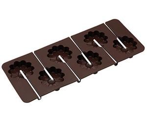 KitchenCraft SDILOLCMFLR Sweetly Does It Silicone Flower Lollipop Mould, Chocolate, Brown