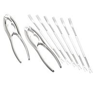 KitchenCraft Seafood Tools Set with Crab Claw Crackers and Lobster Forks, Stainless Steel, 8 Pieces