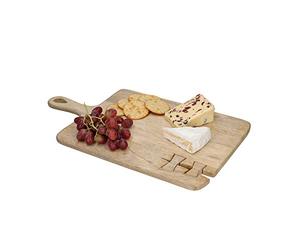 KitchenCraft Serenity Chopping and Serving Board with Wabi Sabi Design, Mango Wood, Brown, 27.5 x 5 cm