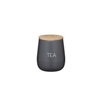KitchenCraft Serenity Tea Caddy with Airtight Lid, Iron/Mango Wood, Grey/Brown, 12.5 x 15 cm