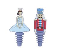KitchenCraft Set of 2 The Nutcracker Collection Cork Bottle Stoppers, Silicone Kitchencraft Multicolor