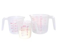 KitchenCraft Set of 3 Plastic Measuring Jugs in Clear Kitchencraft Clear