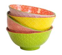 Set of 4 'Brights' Designs Cereal Bowl Set in Gift Box Kitchencraft Multi One Size