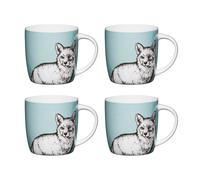 KitchenCraft Set of 4 China Fox Mugs in Blue Kitchencraft Blue