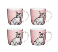 KitchenCraft Set of 4 China Rabbit Mugs in Pink Kitchencraft Pink