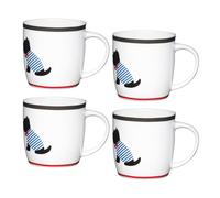KitchenCraft Set of 4 China Solo Westie Mugs in White Kitchencraft White