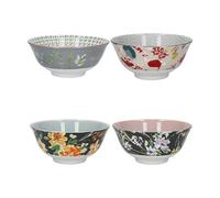 KitchenCraft Set of 4 Floral Design Ceramic Bowls