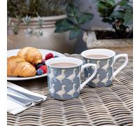 KitchenCraft Set of 4 Fluted China Geese Mugs in Blue Kitchencraft Blue
