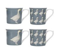 KitchenCraft Set Of 4 Geese Fluted Mugs