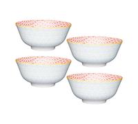 KitchenCraft Set of 4 Geometric Blue Ceramic Bowls in Baby Blue Kitchencraft Baby Blue