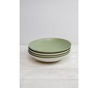 KitchenCraft Set of 4 Green & White Pasta Bowls in Gift Box, Lead-Free Glazed Stoneware Kitchencraft Green
