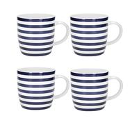 KitchenCraft Set Of 4 Nautical Stripe Barrel Mugs