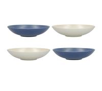 KitchenCraft Set of 4 Pasta Bowls in Gift Box, Lead-Free Glazed Stoneware - Blue