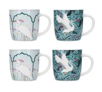 KitchenCraft Set of 4 Pieces Exotic Bird Coffee Mugs Pack in Gift Box