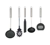 KitchenCraft Set of 5 Professional Non-Stick Kitchen Utensils, Stainless Steel in Black Kitchencraft Black