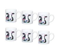 KitchenCraft Watercolour Cow Porcelain Espresso Mug